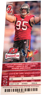Houston Texans vs. Tampa Bay Buccaneers 1980 Game 4 Gameday ticket BuccaneersFan