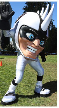 Oakland Raiders, Formerly Los Angeles Raiders offical team Mascot Swoop and Opponent of the Tampa Bay Buccaneers Fan