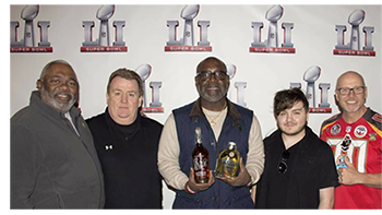 On The red carpet with NFLPA President & Prior Buccaneer #25 Bobby Howard, BuccaneersFan founders WP and Daniel Rader with Mark ATLBucs Goodman